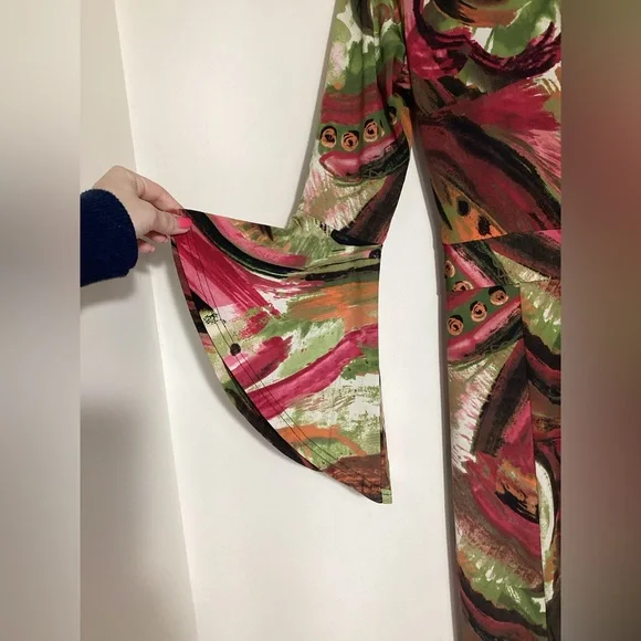 Long Tall Sally LTS Faux Wrap Maxi Dress UK 12 US 8 Abstract Bold Phoebe Buffay - Picture 8 of 15